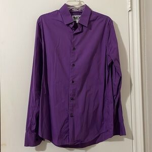 Express Purple Dress Shirt Extra Slim Fit Modern Cut Size M